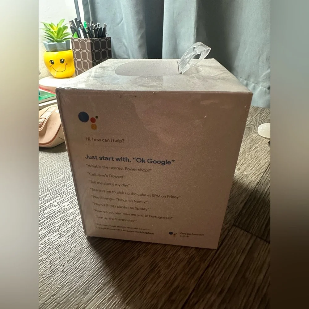 New Google Home Mini Charcoal Speaker Pod In Box